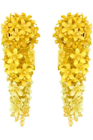 Oscar de la Renta Cascading Flower clip-on earrings