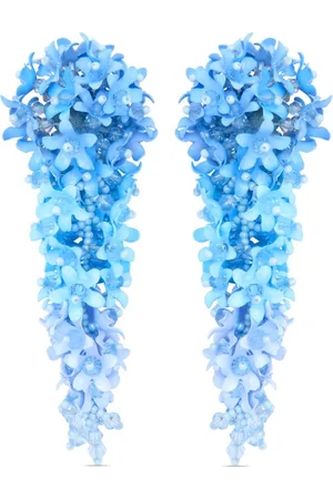 Oscar de la Renta Cascading Flower clip-on earrings