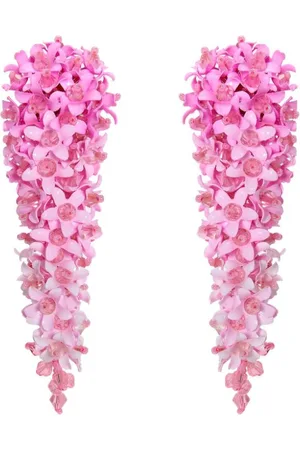 Oscar de la Renta Cascading Flower clip-on earrings