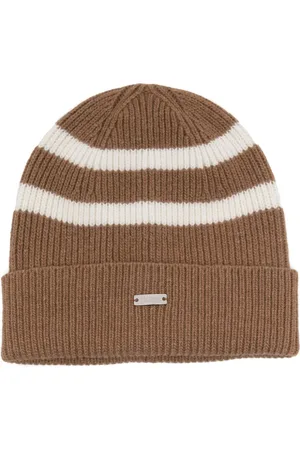HERNO Striped beanie hat