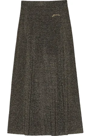 Ganni Logo-embroidered maxi skirt