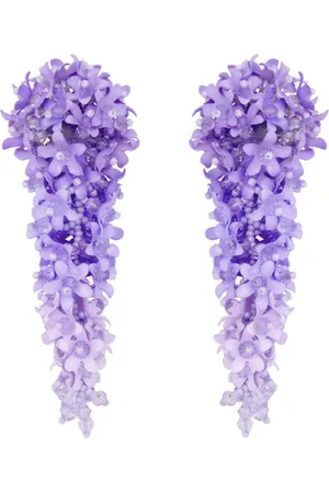 Oscar de la Renta Cascading Flower clip-on earrings