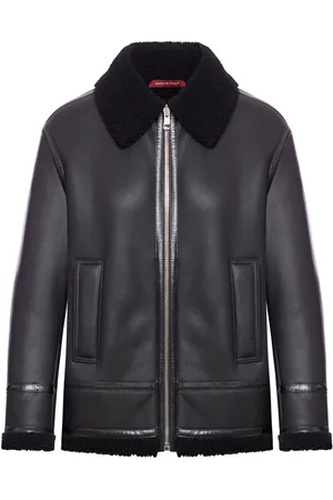 Gucci Shearling-trim leather jacket
