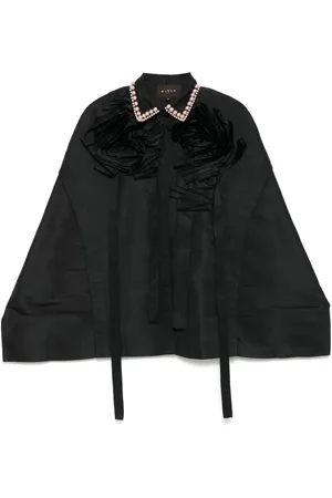 BIYAN Floral pleated poncho
