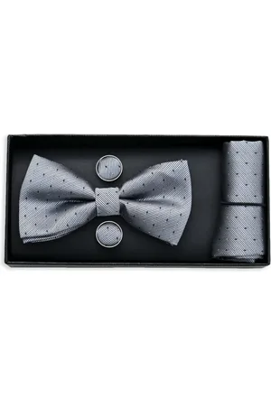 M. Moustache Textured bow tie set