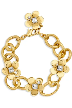 Oscar de la Renta O Chain-Link Flower bracelet