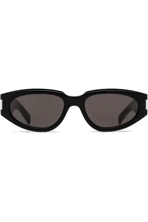 Saint Laurent Polished oval-frame sunglasses