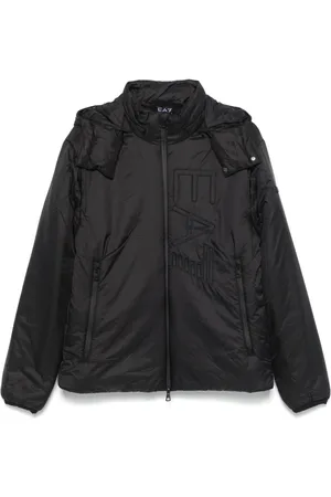 EA7 Logo-embroidered puffer jacket