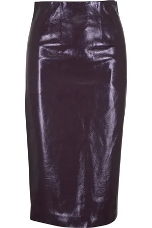 VERONICA BEARD Patent-finish skirt