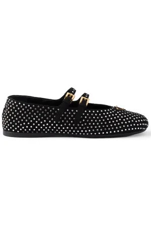 Prada Crystal-embellished ballerina shoes