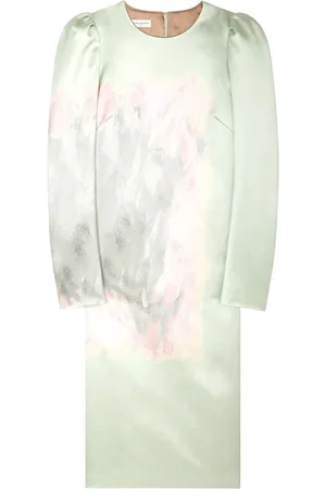 DRIES VAN NOTEN Paint stroke-print silk dress