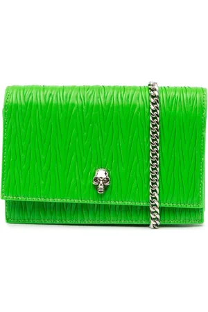 Alexander McQueen 2015-2024 Small Pleated Calfskin Skull crossbody bag