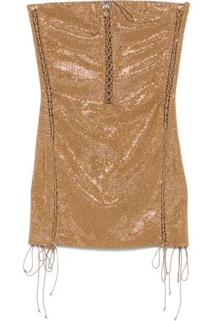 GIUSEPPE DI MORABITO Crystal-embellishment criss-cross mini dress