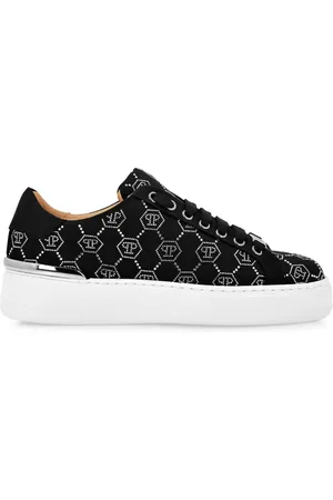Philipp Plein Rhinestone-embellished satin sneakers