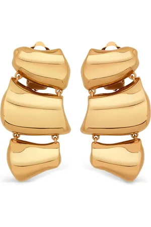 Oscar de la Renta Sculpted drop clip-on earrings