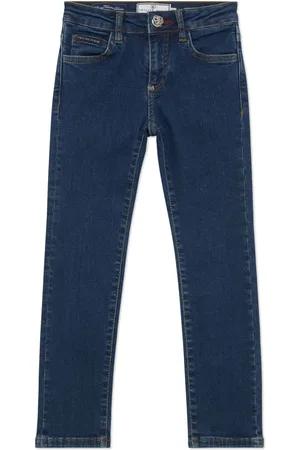 Philipp Plein Logo-patch five-pocket straight-leg jeans