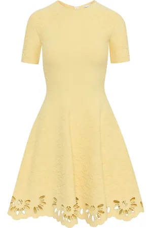 Oscar de la Renta Eyelet-embellished jacquard mini dress