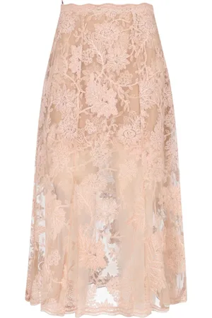ERMANNO SCERVINO Pleated lace midi skirt