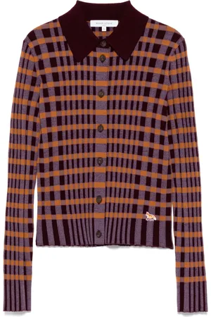 Maison Kitsuné Checked knitted shirt