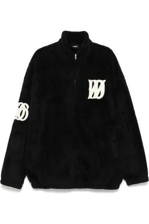 We11 Done Boucle logo fleece jacket