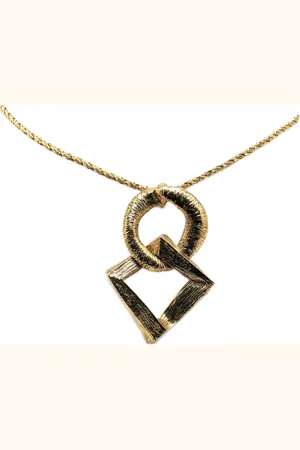 Saint Laurent 20th Century Plated Rhombus Chain costume necklace