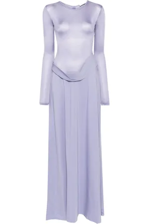 CHRISTOPHER ESBER Ribbed long-sleeves cowl hip dress