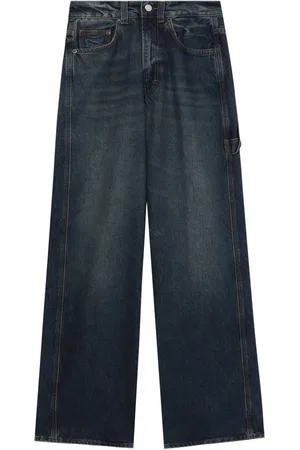 haikure Logo-patch cropped wide-leg jeans