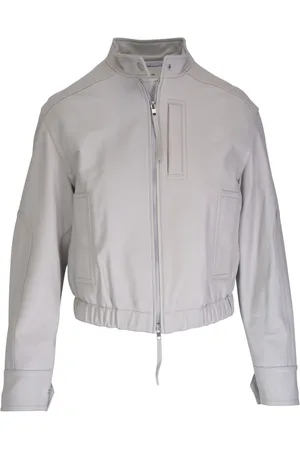 Vince Leather cropped bomber jacket