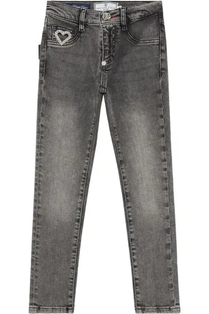 Philipp Plein Heart-appliqué jeans
