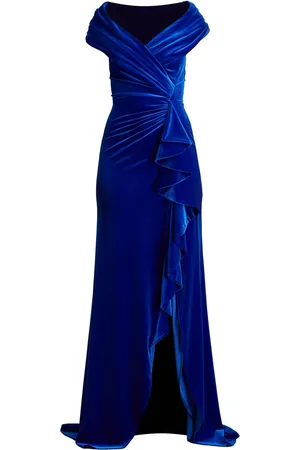 Tadashi Shoji Alvarez Velvet Waterfall Drape gown