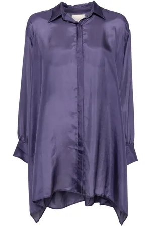 Shanshan Ruan Washed silk apron shirt