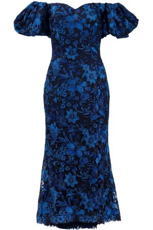 Tadashi Shoji Floral-embroidered midi dress