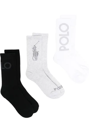 Ralph Lauren Intarsia-knit logo socks (pack of three)