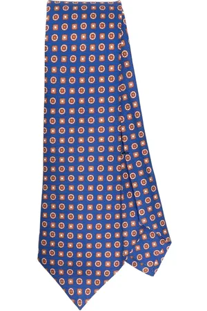 Kiton Geometric-print silk tie