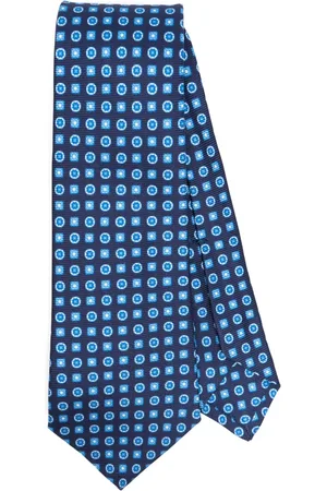 Kiton Geometric-print silk tie