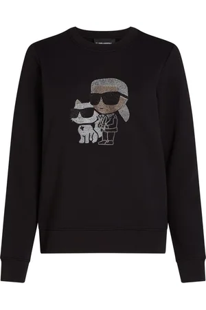 Karl Lagerfeld Ikon Choupette rhinestone sweatshirt