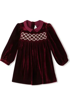BONPOINT Long-sleeves velvet dress