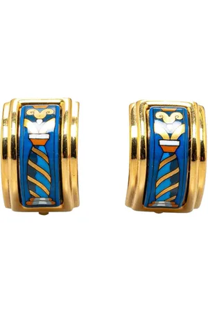Hermès 20th Century Enamel Cloisonne Clip On costume earrings