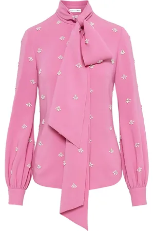 Oscar de la Renta Pearl Cabochon blouse