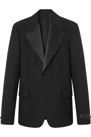 VERSACE Satin-trim single-breasted blazer