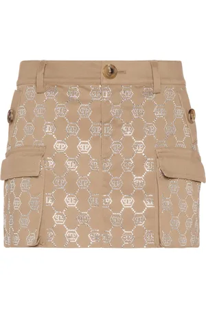 Philipp Plein Crystal monogram miniskirt