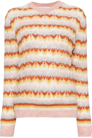 Maison Kitsuné Stripped lace jumper