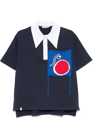 Charles Jeffrey Loverboy Knitted patch-pocket polo shirt