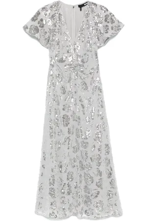 ROTATE Sequin-embellished chiffon midi dress