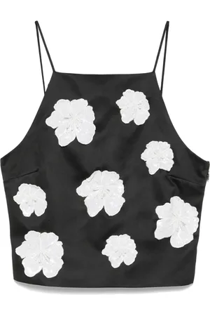 ROTATE Flower satin top