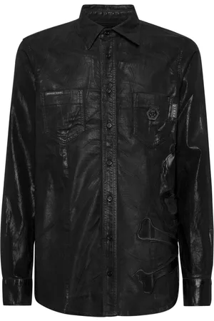 Philipp Plein Skull-patch denim shirt