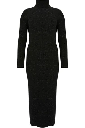 D.EXTERIOR Glitter ribbed-knit dress