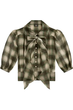 Ralph Lauren Plaid check-pattern silk blouse