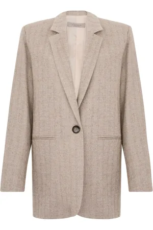 D.EXTERIOR Herringbone single-breasted blazer