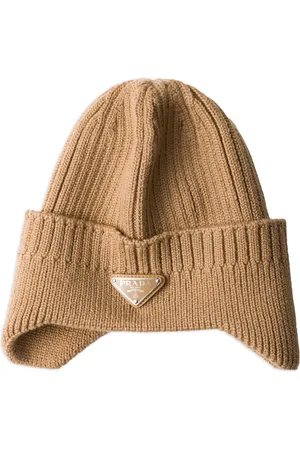 Prada Enamel-logo wool beanie